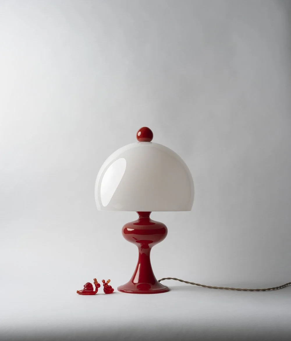 アクリルランプ たんぽぽ GLASS LAMP EL Techno Inc. JH Bobine Glass Lamp in Tomato — Jessica Helgerson Interior Design